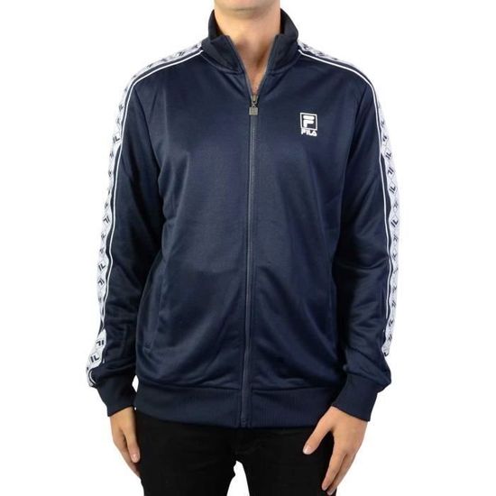 Sweat Zippe Fila Ralph Track Jacket Homme Manches longues Black iris Bleu Col montant