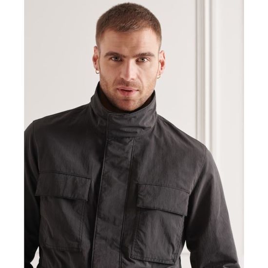 T-Shirt Homme SUPERDRY Manches Longues Noir - Taille XL (USA) - Occasion Parfait État