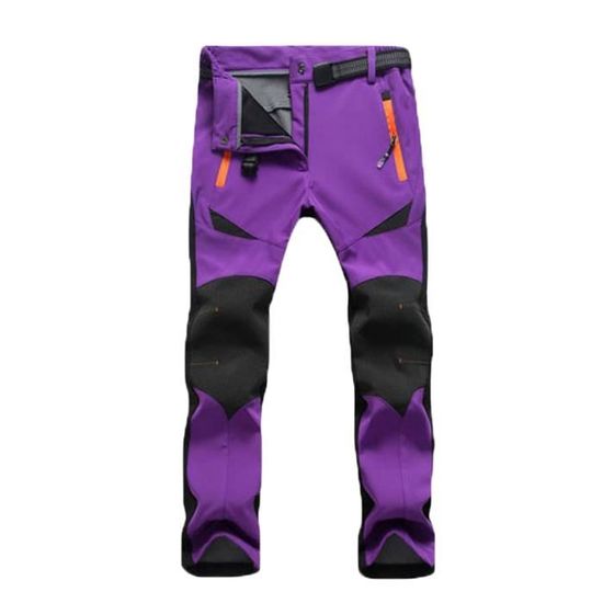 Pantalon Femme Randonnée Hiver Cargo Softshell Grande Taille - Jogging Élastique Montagne