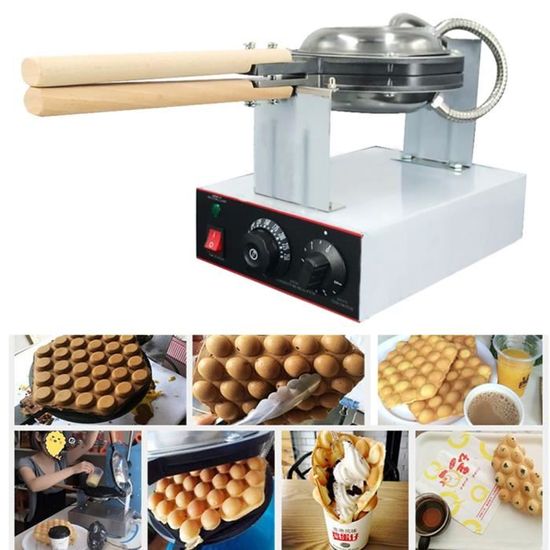 Gaufrier à Bulles électrique,Machine à Gaufres Professionnel aux œufs,adapté aux Desserts familiaux et aux Plats à emporter