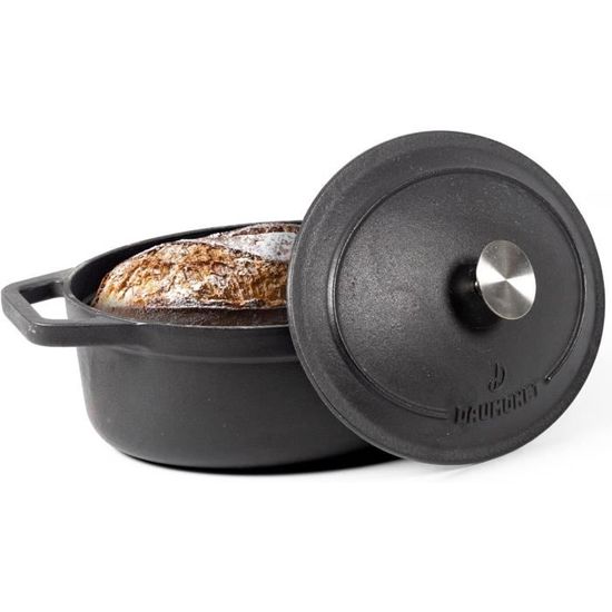 Cocotte En Fonte Émaillée OVERMONT 26 Cm (5,2L) – Rouge Brique, Antiadhésive, Four