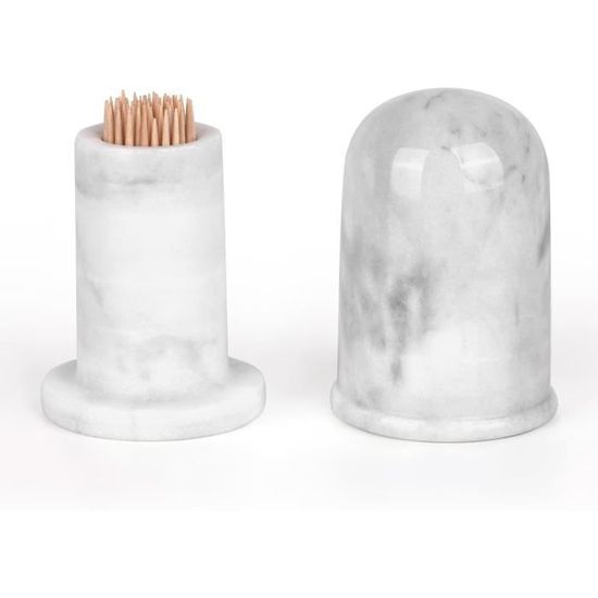 Distributeur De Cure-dents Portable Avec Couvercle - Blanc, Contient ~280 Cure-dents