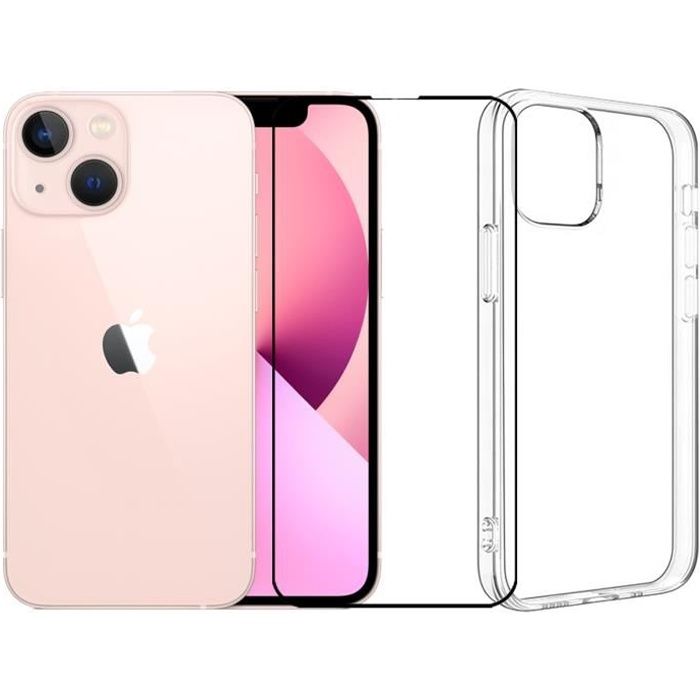 Coque de protection souple silicone + Verre trempé pour iPhone 13 Mini 5.4\