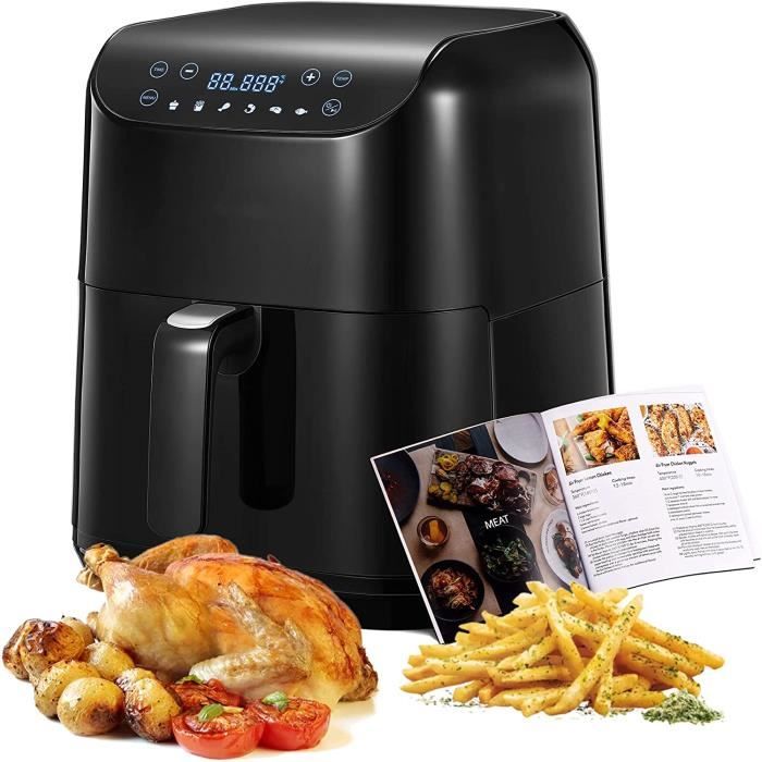 Friteuse à Air Chaud Signature 6,5 L - Sans Huile, 12 Programmes, Noir, Modèle FRY65-MG