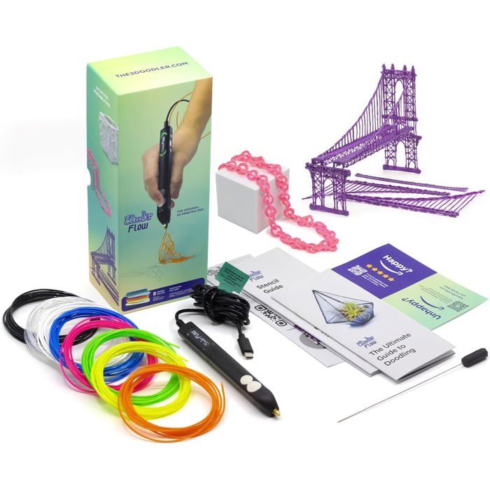 Stylo 3D - 3DOODLER - Flow - 22 mm - Noir - Compatible filaments 3Doodler