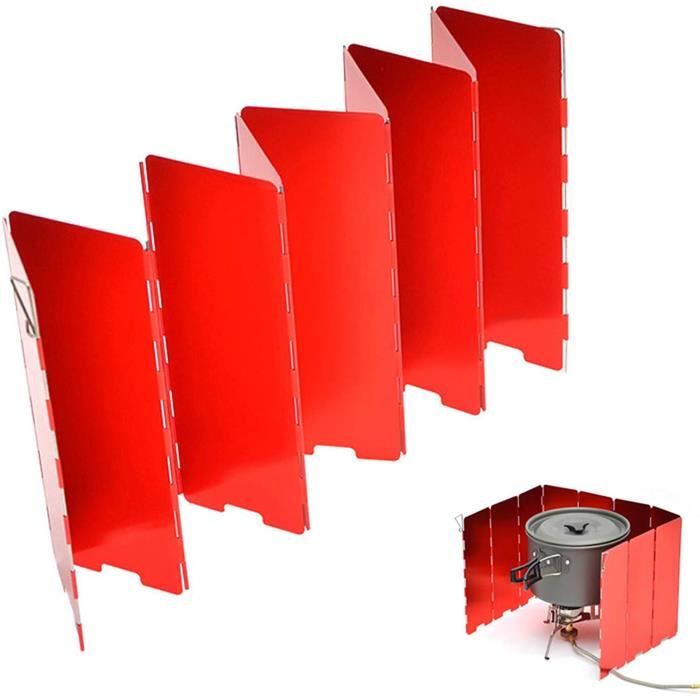 Pare-Vent De Rechaud 10 Plaques Pliable Aluminium - Pare-Brise Camping Portable Pour Cuisinière à Gaz