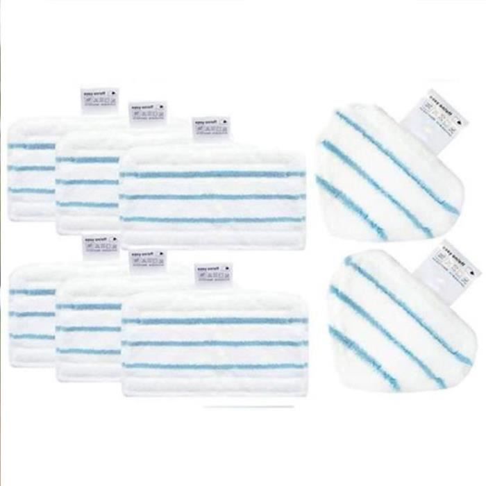 Lot de 8ps : Kit des Lingettes Microfibres Rectangulaires et Triangulaires pour les Balais Vapeur Black+Decker FSM1630 Deluxe