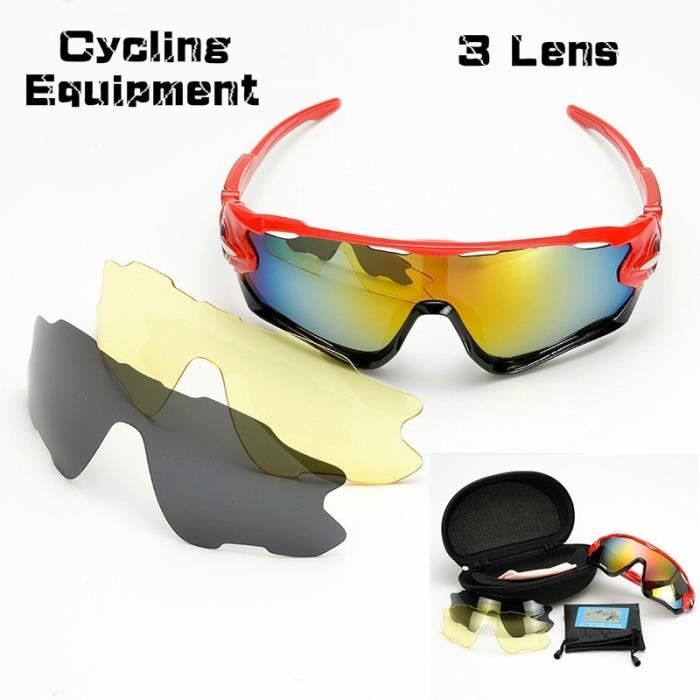 3 lentilles Sports Lunettes polarisées Vélo Lunettes Vélo Vélo Vélo Vélo Vélo Équitation Finition Vélo Lunettes de Soleil