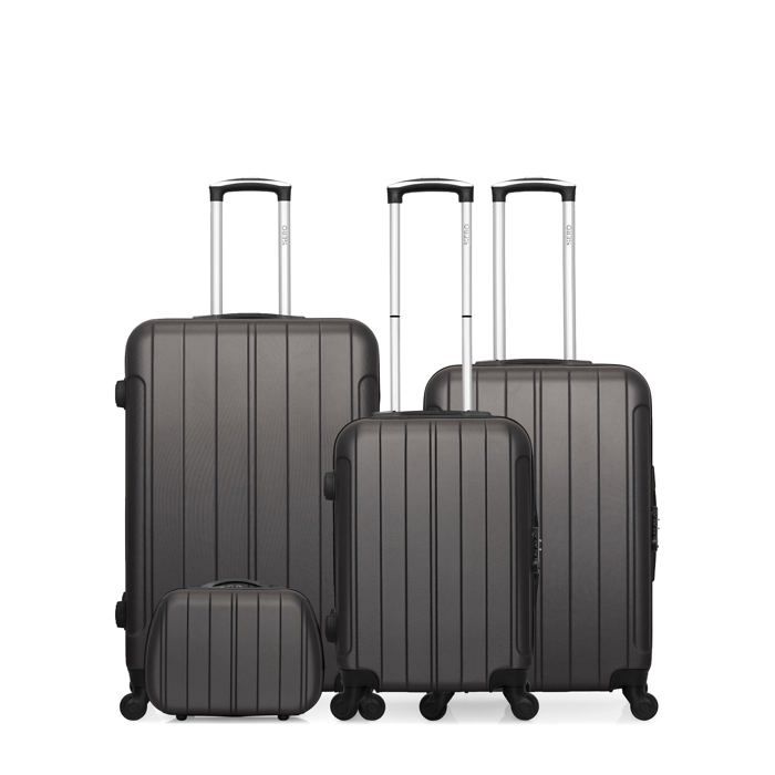 HERO – SET DE 4 VALISES - ABS – 75cm – 4 roues – FOGO-C – GRIS F