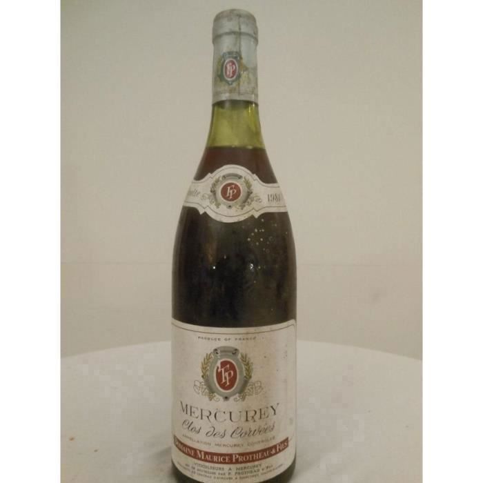 mercurey protheau clos des corvées rouge 1981 - bourgogne france