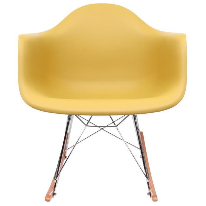 Chaise Privee® - Rocking Chair RAR - (Moutarde - Naturel)