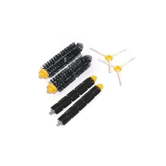 STOEX® Brosse Flexible Beater Brush kit de brosse latérale 3-armés pour iRobot Roomba 600 et 700 Series Aspiration Robots