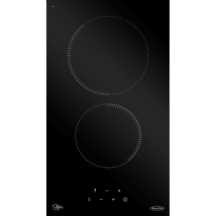 BRANDY BEST Table de cuisson encastrable vitrocéramique 2 foyers hi-light noire