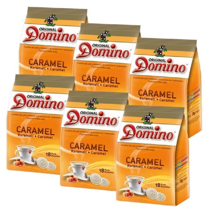 Café caramel DOMINO - pack 6 x 18 dosettes COMPATIBLES SENSEO®