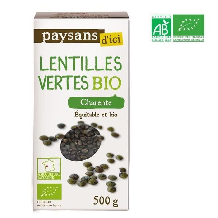 Lentilles vertes Charente - Bio - 500g