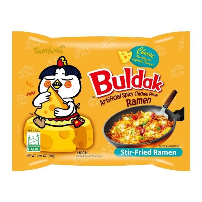 Nouilles Instantanées coréennes Samyang Ramen au Fromage, Cheese flavor Noodles (lot de 5)