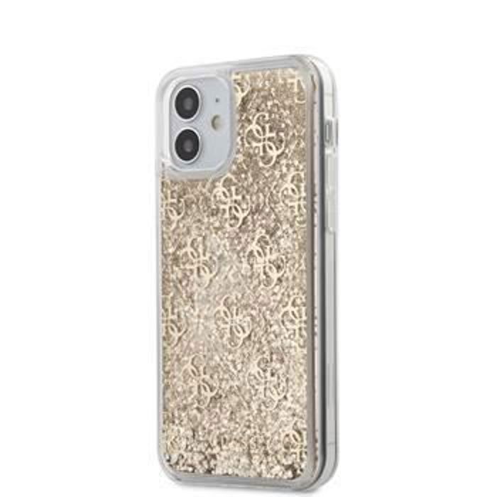 Coque Guess 4G Liquid Glitter pour iPhone 12 mini 5,45'' or