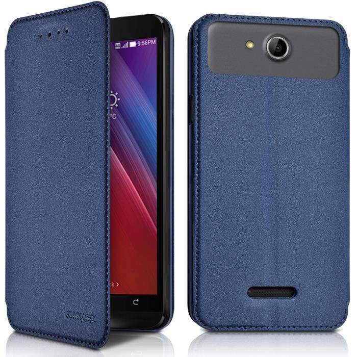 Etui à Rabat Couleur Bleu (Ref.1-A) pour Smartphone Logicom Le Wave