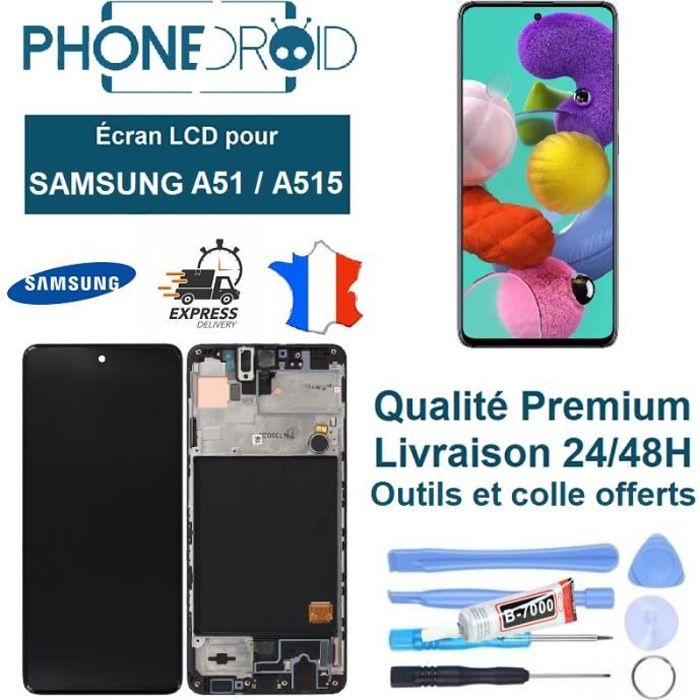 Écran complet OLED + Tactile Samsung A51 avec châssis + Outils, stock FR