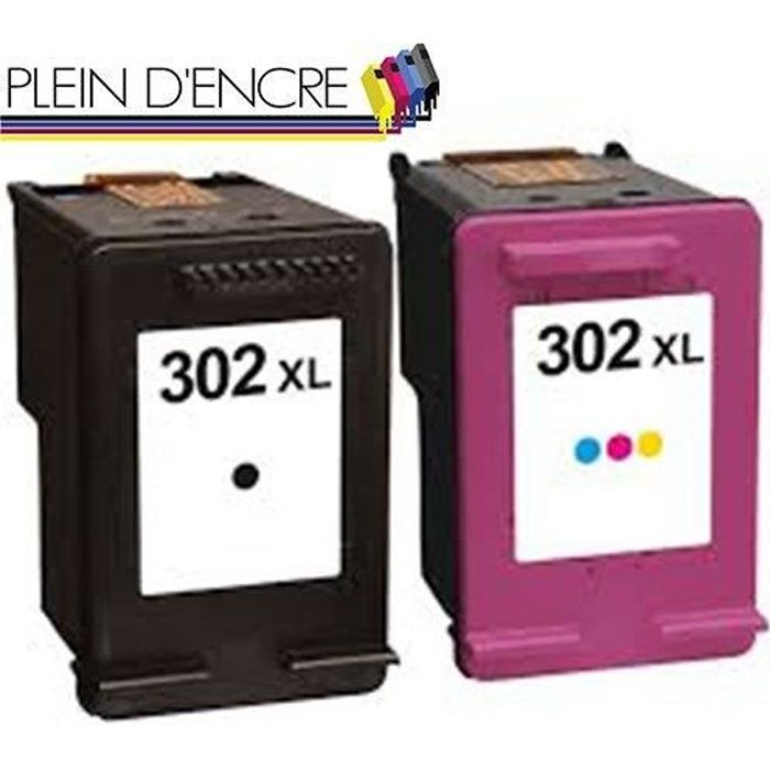 Cartouches N° 302 XL pour HP ENVY 4520 4521 4522 4523 4524 4525 4527 4528 - PLEIN D'ENCRE