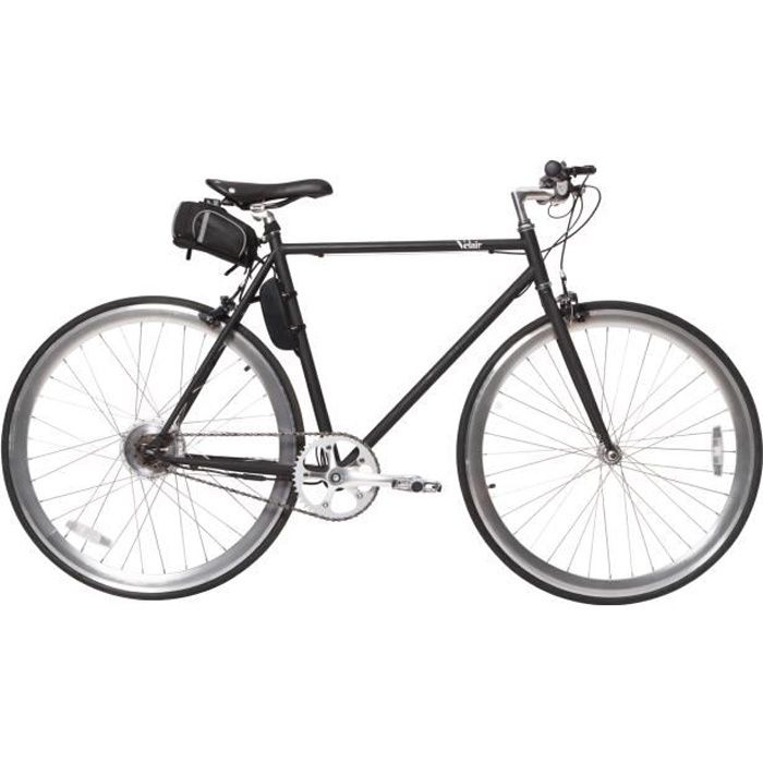 Vélo électrique 28'' - Velair - Single speed - Freins à patins - Autonomie 40 km - Cadre acier - Noir