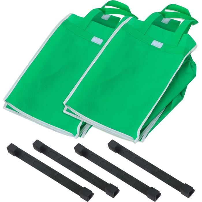 TRIXES Lot de 2 Sacs Verts Pliables Courses Epicerie