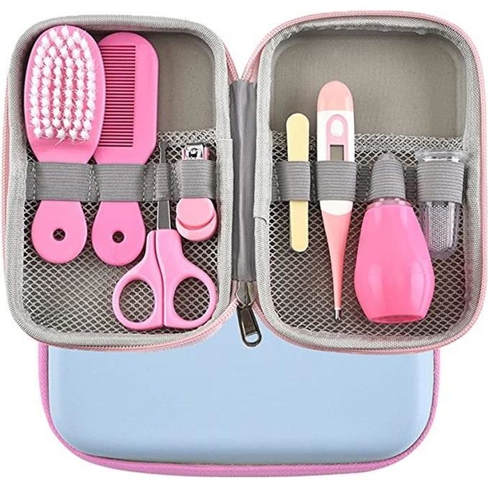 XJYDNCG 8 pièces Professionnel Trousse de Toilette Bebe Kit Soin Naissance Bebe