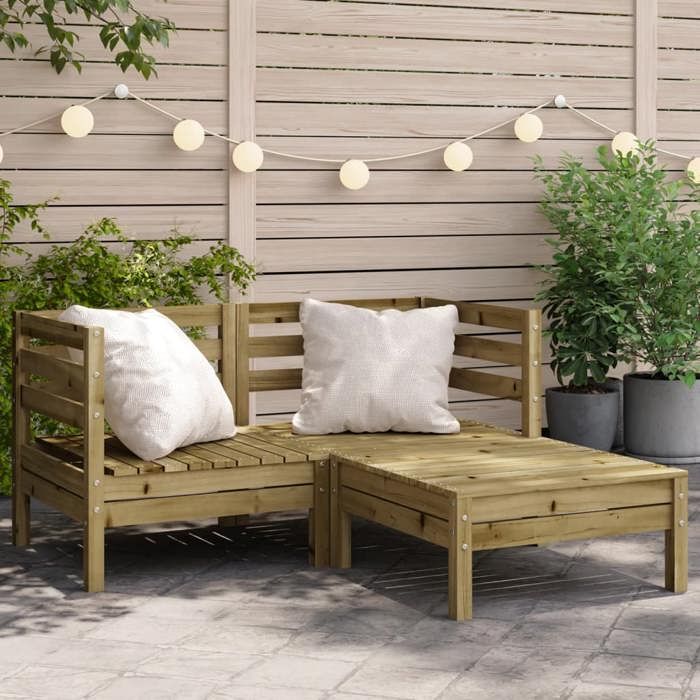 vidaXL Canapé de Jardin 2 Places avec Repose pieds Siège avec Dossier Meuble de Terrasse Patio Arrière cour Extérieur 838025