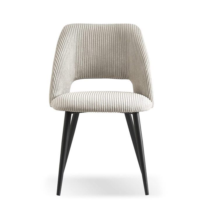 lot de 2 chaises rembourrée en velours côtelé gris clair - design moderne - chaise de salle à manger cuisine bureau coiffeuse