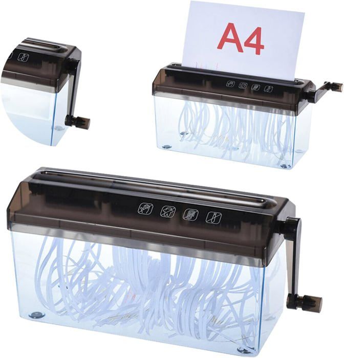 Noir Broyeur De Papier Manuel A6 A4 Portable Pour L cole Le Bureau 