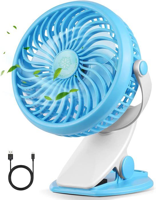 DOLITY Ventilateur de Collier Portable, Ventilateur Personnel de Refroidissement Mains Libres avec Lanière Portable + Support de Table, Rechargeable par USB 3 Vitesses Vert