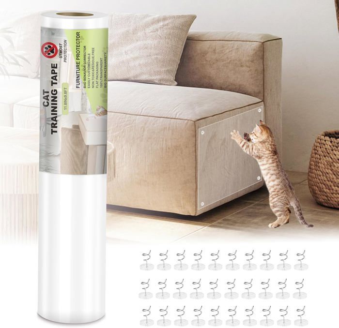 Meilleurs prix pour Protection Canape Chat Anti Griffe,Anti Griffe Sticker Transparent Autocollant de Protection,Protege Canapé Griffe (30cm x 300cm)