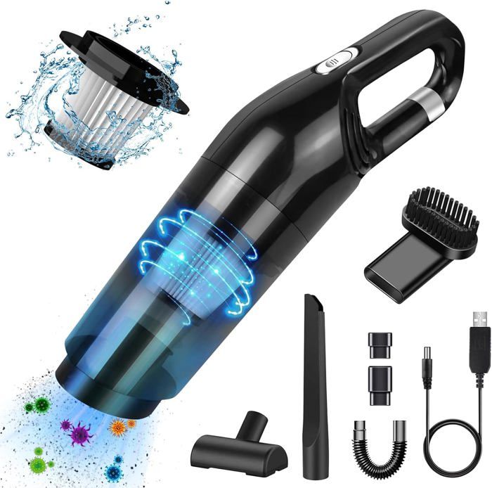 Aspirateur À Main, Aspirateur Portable 6500Pa, Rechargeable Avec Filtre