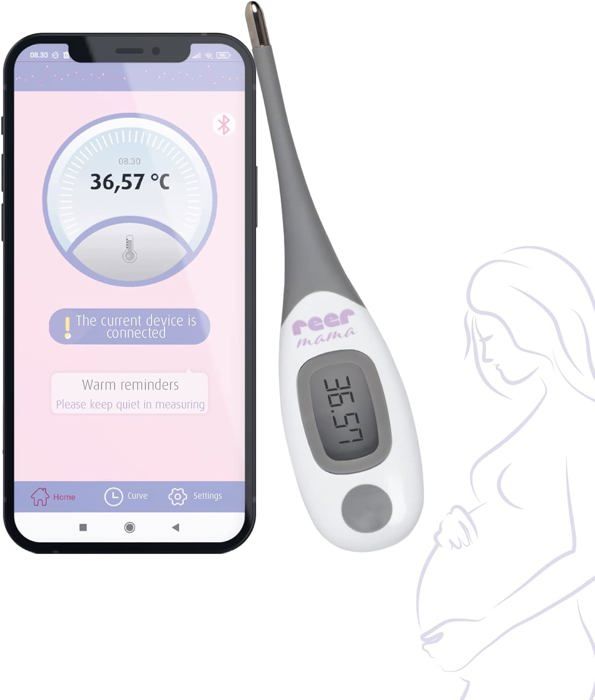 Thermomètre Basal Reer Mama - Précision à 2 Décimales - Pour Suivi Ovulation Et Fertilité - Avec Application