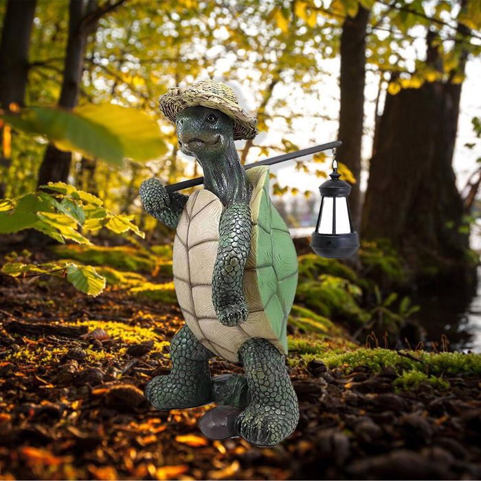 Décoration de jardin tortue – Pot grimpeur en résine, créature mignonne de reptile, sculpture extérieure, décoration de patio en résine | Affichage de jardin