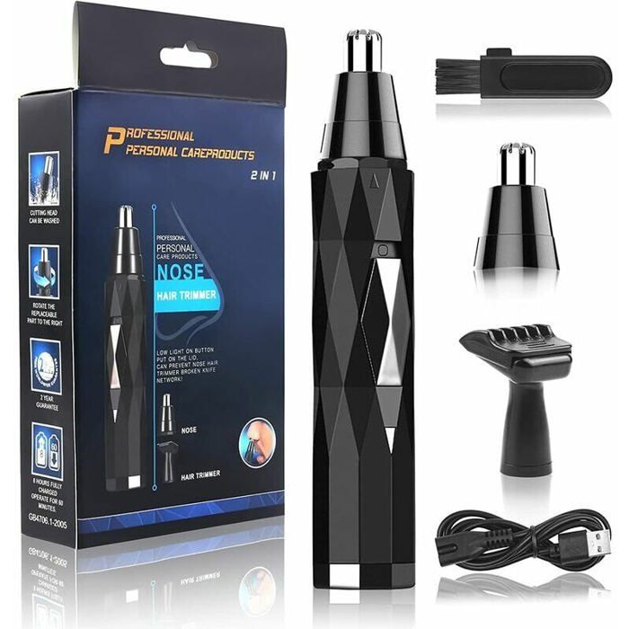 Tondeuse Nez, USB Rechargeable Tondeuse Nez, Professionnelle 3-en-1