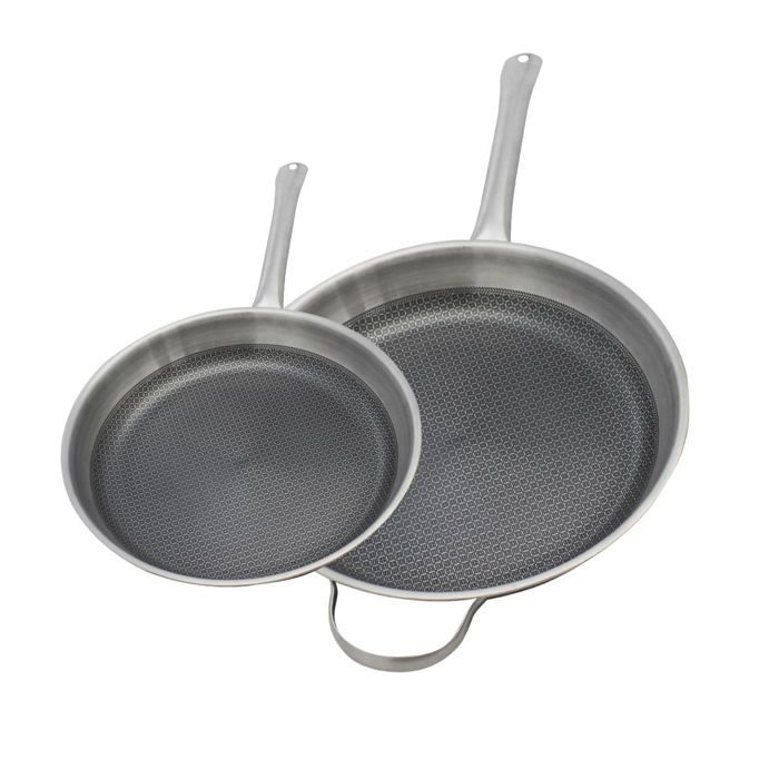 Ensemble de Poêles de cuisson en inox Elo Relief Solution 24 cm et 32 cm