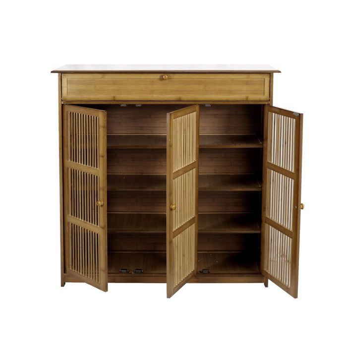 Meuble à chaussures en Bambou - Armoire à Chaussures avec Étagères - 99x33x98cm