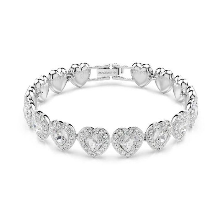 Bracelet - SWAROVSKI - Bracelet Tennis Ariana Grande - Coeurs argentés - Métal - Ajustable