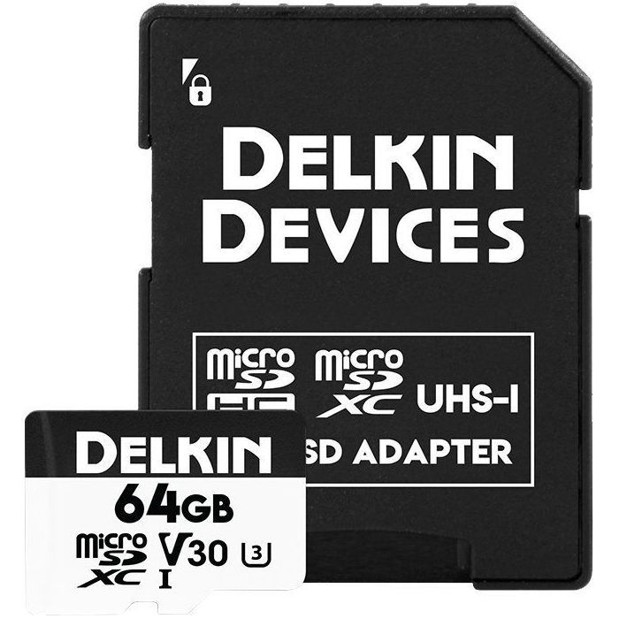 Carte memoire - memoire flash Delkin Carte MicroSDXC Trail Cam Hyperspeed 64 Go Classe 10 UHS-I/U3 V30 (DDMSDAHS64 Go)