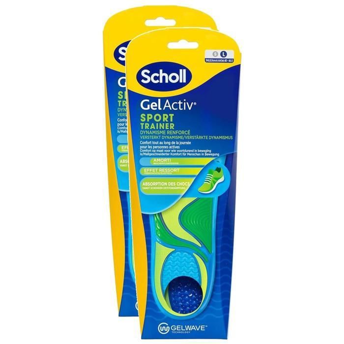SCHOLL Lot de 2 Paires de Semelles GelActiv Hommes Sport