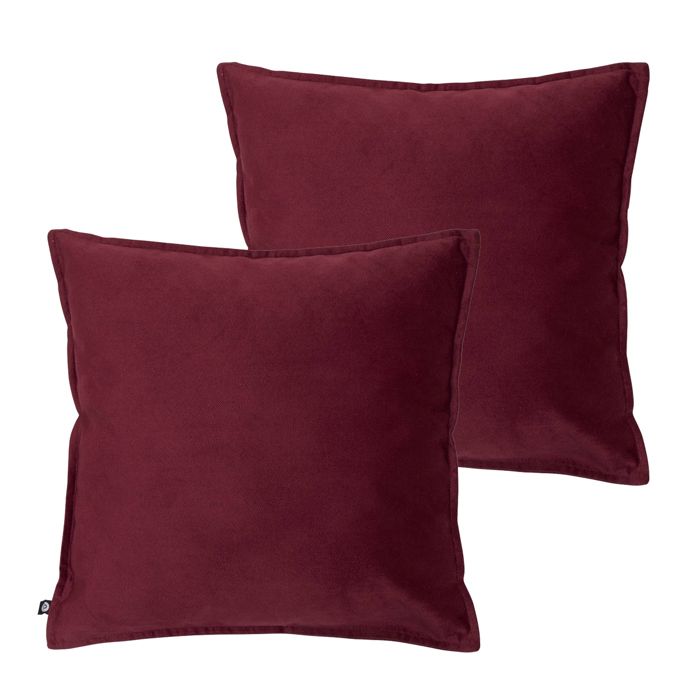 Lot de 2 coussins déhoussables en polyester coloris Rouge Grenat - Longueur 45 x largeur 6 x Hauteur 45 cm Lot de 2 coussins déhoussables en polyester coloris Rouge Grenat - Longueur 45 x largeur 6 x Hauteur 45 cm