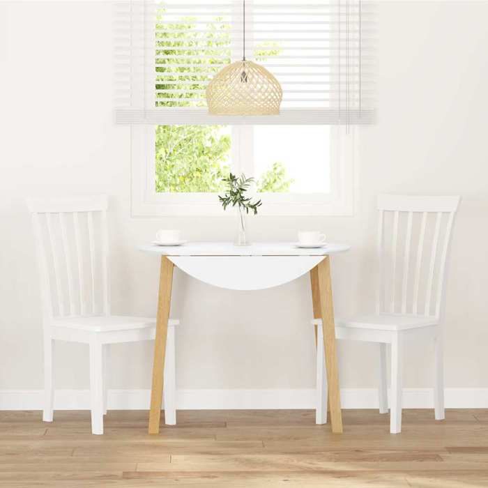 Chaises de salle à manger scandinaves - vidaxl - Lot de 2 - Blanc - Bois massif - 43x50x94 cm - Style classique