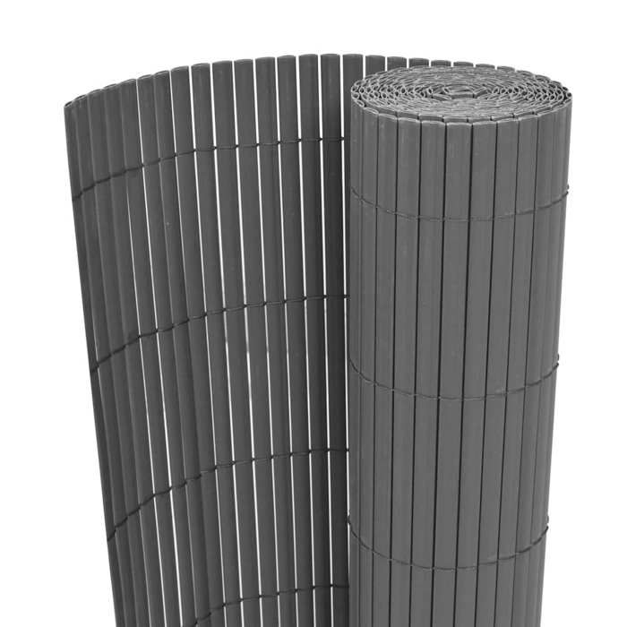 Clôture de jardin PVC - vidaXL - Double face - 90x300 cm - Gris - Résistant aux intempéries - Facile à nettoyer - Léger