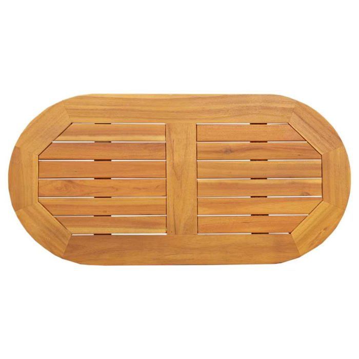 Plateau de table en bois dacacia - vidaXL - 80x40x2 cm - Marron - Bois dacacia massif - Ovale
