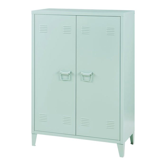 Armoire bureau - HELLOSHOP26 - Casier métallique 2 portes - Vert pastel - 110x75x33 cm - 2 tablettes réglables Armoire bureau - HELLOSHOP26 - Casier métallique 2 portes - Vert pastel - 110x75x33 cm - 2 tablettes réglables