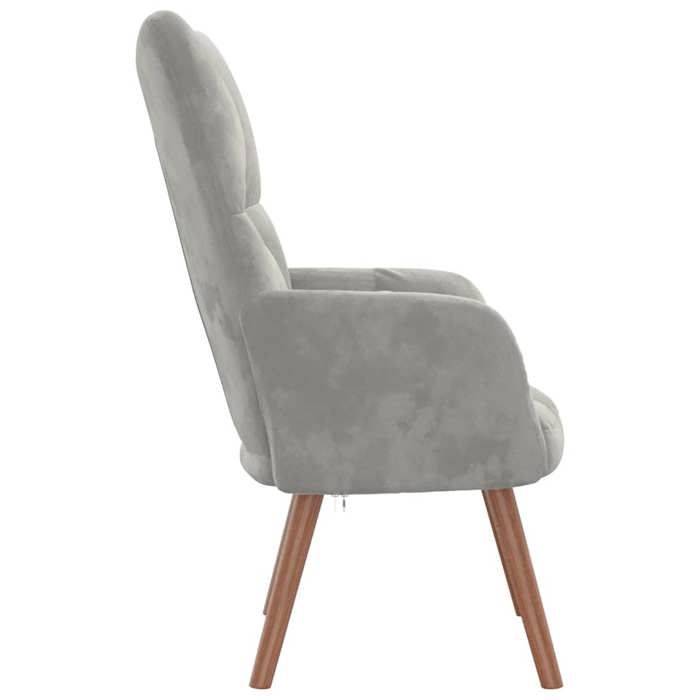TOP 2026 Chaise de relaxation - Fauteuil 1 place - Gris clair Velours - 61.5x69x95.5 cm FF4265