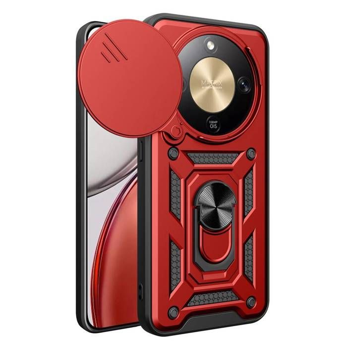 Coque pour Honor Magic 8 Lite 5G / X70 / X9d - housse etui rigide anti choc + film ecran - ROUGE