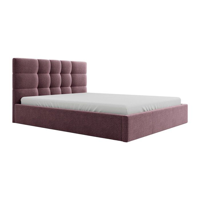 Lit coffre 180 x 200 cm - Tissu - Bordeaux - ELIAVA