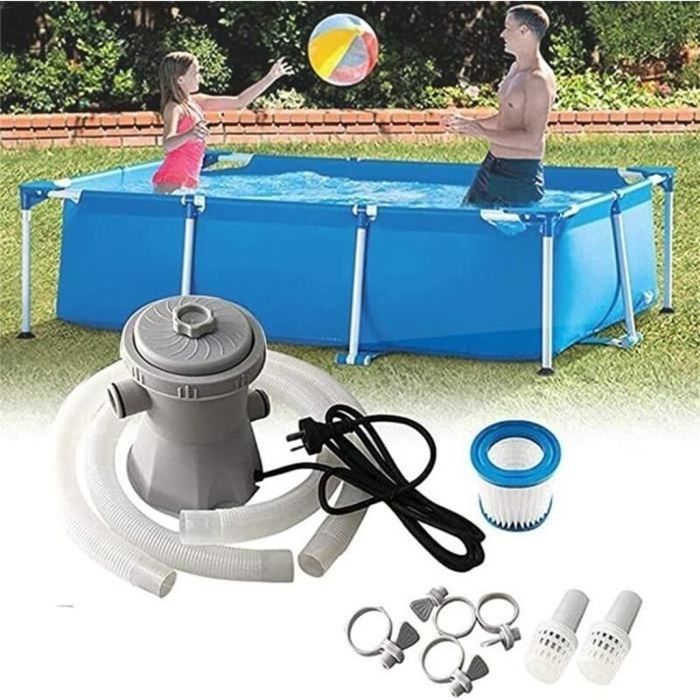 LGPS® – Pompe de filtration électrique 300 GPH – Pour piscines jusquà 1324 litres – Filtre à cartouche – Dimensions 16×16×19 cm